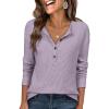 imageANRABESS Long Sleeve Shirts for Women Henley Tops Dressy Casual TShirts Blouses 2025 Fall Lightweight SweatersLight Purple