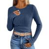 imageANRABESS Long Sleeve Shirts for Women Ribbed Knit Tshirt Slim Fit Crewneck Basic Tee Top 2025 Fall Casual Work Trendy ClothesDark Blue