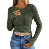 imageANRABESS Long Sleeve Shirts for Women Ribbed Knit Tshirt Slim Fit Crewneck Basic Tee Top 2025 Fall Casual Work Trendy ClothesDeep Green