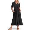imageANRABESS Women Boho Maxi Dresses Summer Short Sleeve V Neck Flowy Swing ALine Casual Beach Long Dress Black Large