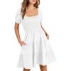 imageANRABESS Womens 2025 Summer Casual Dress Square Neck Puff Sleeve Boho Beach Vacation Short DressWhite