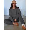 imageANRABESS Womens 2 Piece Outfits Lounge Sets Cropped Sweatshirt Joggers Fashion Sweatsuit Sweat Set 2025 Winter Travel OutfitsDark Grey