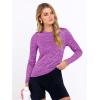 imageANRABESS Womens Long Sleeve Workout Quick Dry Fitted Yoga Gym Athletic ShirtsPurple
