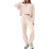 imageANRABESS Womens 2 Piece Outfits Lounge Sets Cropped Sweatshirt Joggers Fashion Sweatsuit Sweat Set 2025 Winter Travel OutfitsApricot