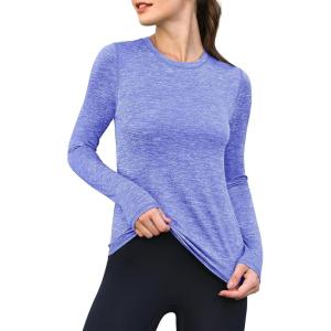 imageANRABESS Womens Long Sleeve Workout Quick Dry Fitted Yoga Gym Athletic ShirtsRoyal Blue
