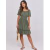 imageANRABESS Dresses for Women 2025 Summer Short Sleeve Square Neck Button Down ALine Casual Vacation Mini Sundress Light Green Medium