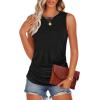 imageANRABESS Tank Top for Women Casual Loose Fit Sleeveless Crewneck Ruched Basic Tee Shirts 2025 Summer Trendy Outfits Black Large