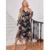 imageANRABESS Womens Floral Long Sleeve Maxi Dress V Neck Chiffon Flowy Boho ALine 2025 Fall Wedding Guest Party Wrap DressesBlack Floral Yellow