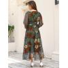 imageANRABESS Womens Floral Long Sleeve Maxi Dress V Neck Chiffon Flowy Boho ALine 2025 Fall Wedding Guest Party Wrap DressesRed Yellow Rose
