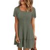 imageANRABESS Dresses for Women 2025 Summer Short Sleeve Square Neck Button Down ALine Casual Vacation Mini Sundress Light Green Medium