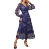 imageANRABESS Womens Floral Long Sleeve Maxi Dress V Neck Chiffon Flowy Boho ALine 2025 Fall Wedding Guest Party Wrap DressesFloral Navy Blue