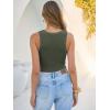 imageANRABESS Tank Tops for Women V Neck Ribbed Knit Slim Fitted Sleeveless Basic Tee Tanks Casual Summer Clothes 2026Army Green
