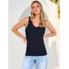 imageANRABESS Tank Tops for Women V Neck Ribbed Knit Slim Fitted Sleeveless Basic Tee Tanks Casual Summer Clothes 2026Navy Blue