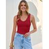 imageANRABESS Tank Tops for Women V Neck Ribbed Knit Slim Fitted Sleeveless Basic Tee Tanks Casual Summer Clothes 2026Red