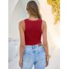 imageANRABESS Tank Tops for Women V Neck Ribbed Knit Slim Fitted Sleeveless Basic Tee Tanks Casual Summer Clothes 2026Red