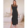 imageANRABESS Women Summer Casual Sleeveless Maxi Dress 2026 Crewneck Loose Split WrinkleFree Beach Travel Vacation Long SundressBlack
