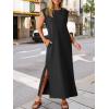 imageANRABESS Women Summer Casual Sleeveless Maxi Dress 2026 Crewneck Loose Split WrinkleFree Beach Travel Vacation Long SundressBlack