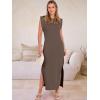 imageANRABESS Women Summer Casual Sleeveless Maxi Dress 2026 Crewneck Loose Split WrinkleFree Beach Travel Vacation Long SundressBrown