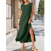 imageANRABESS Women Summer Casual Sleeveless Maxi Dress 2026 Crewneck Loose Split WrinkleFree Beach Travel Vacation Long SundressDeep Green