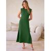 imageANRABESS Women Summer Casual Sleeveless Maxi Dress 2026 Crewneck Loose Split WrinkleFree Beach Travel Vacation Long SundressForest Green