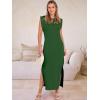 imageANRABESS Women Summer Casual Sleeveless Maxi Dress 2026 Crewneck Loose Split WrinkleFree Beach Travel Vacation Long SundressForest Green