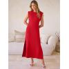 imageANRABESS Women Summer Casual Sleeveless Maxi Dress 2026 Crewneck Loose Split WrinkleFree Beach Travel Vacation Long SundressRed