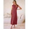 imageANRABESS Women Summer Casual Sleeveless Maxi Dress 2026 Crewneck Loose Split WrinkleFree Beach Travel Vacation Long SundressWine Red