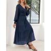 imageANRABESS Womens Floral Long Sleeve Maxi Dress V Neck Chiffon Flowy Boho ALine 2025 Fall Wedding Guest Party Wrap DressesNavy Blue