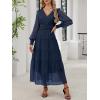 imageANRABESS Womens Floral Long Sleeve Maxi Dress V Neck Chiffon Flowy Boho ALine 2025 Fall Wedding Guest Party Wrap DressesNavy Blue