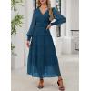 imageANRABESS Womens Floral Long Sleeve Maxi Dress V Neck Chiffon Flowy Boho ALine 2025 Fall Wedding Guest Party Wrap DressesTeal