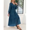 imageANRABESS Womens Floral Long Sleeve Maxi Dress V Neck Chiffon Flowy Boho ALine 2025 Fall Wedding Guest Party Wrap DressesTeal
