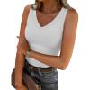 imageANRABESS Tank Tops for Women V Neck Ribbed Knit Slim Fitted Sleeveless Basic Tee Tanks Casual Summer Clothes 2026White