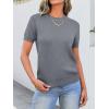 imageANRABESS Womens Short Sleeve Sweaters Wool Blend Crew Neck Sweater Shirts Business Casual Work Tops 2025 Summer OutfitsDeep Grey