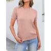 imageANRABESS Womens Short Sleeve Sweaters Wool Blend Crew Neck Sweater Shirts Business Casual Work Tops 2025 Summer OutfitsFlesh Pink