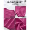 imageANRABESS Womens Short Sleeve Sweaters Wool Blend Crew Neck Sweater Shirts Business Casual Work Tops 2025 Summer OutfitsHot Pink