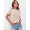 imageANRABESS Womens Short Sleeve Sweaters Wool Blend Crew Neck Sweater Shirts Business Casual Work Tops 2025 Summer OutfitsParchment Beige