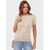 imageANRABESS Womens Short Sleeve Sweaters Wool Blend Crew Neck Sweater Shirts Business Casual Work Tops 2025 Summer OutfitsParchment Beige