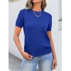 imageANRABESS Womens Short Sleeve Sweaters Wool Blend Crew Neck Sweater Shirts Business Casual Work Tops 2025 Summer OutfitsRoyal Blue