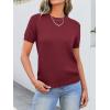 imageANRABESS Womens Short Sleeve Sweaters Wool Blend Crew Neck Sweater Shirts Business Casual Work Tops 2025 Summer OutfitsWine Red