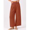 imageANRABESS Womens Pants Wide Leg High Waisted Palazzo Pants Summer Flowy Beach Lounge Casual Trousers with PocketsBrick Red