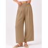 imageANRABESS Womens Pants Wide Leg High Waisted Palazzo Pants Summer Flowy Beach Lounge Casual Trousers with PocketsLight Brown Khaki