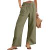 imageANRABESS Womens Wide Leg Palazzo Pants High Waisted Split Hem Lounge Casual Trousers Drawstring Flowy Pant for Beach VacationArmy Green