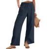 imageANRABESS Womens Wide Leg Palazzo Pants High Waisted Split Hem Lounge Casual Trousers Drawstring Flowy Pant for Beach VacationNavy Blue