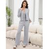 imageANRABESS Women 3 Piece Lounge Pajama Sets Knit Crop Cardigan Cami Top Wide Leg Pants 2025 Fall Outfits Comfy Matching ClothesGrey