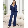 imageANRABESS Women 3 Piece Lounge Pajama Sets Knit Crop Cardigan Cami Top Wide Leg Pants 2025 Fall Outfits Comfy Matching ClothesNavy Blue