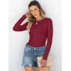 imageANRABESS Women Long Sleeve Shirts Rib Knit Slim Fit Tops Basic Tee 2025 Fall Outfits Casual TShirt Underscrubs Layer ClothesWine Red
