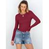 imageANRABESS Women Long Sleeve Shirts Rib Knit Slim Fit Tops Basic Tee 2025 Fall Outfits Casual TShirt Underscrubs Layer ClothesWine Red