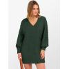 imageANRABESS Womens Long Sleeve V Neck Oversized Cable Knit Mini Sweater Dresses 2025 Winter Fall Trendy Pullover Tunic OutfitsDeep Green