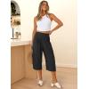 imageANRABESS Women Wide Leg Palazzo Capri Pants High Waisted Smocked Lounge Trousers 2026 Summer Loose Flowy Casual Beach OutfitsBlack