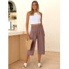imageANRABESS Women Wide Leg Palazzo Capri Pants High Waisted Smocked Lounge Trousers 2026 Summer Loose Flowy Casual Beach OutfitsBrown